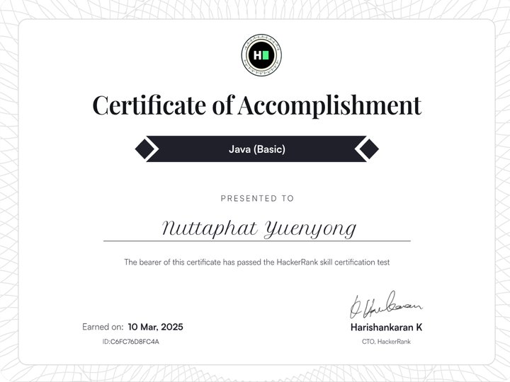 Java (Basic) certificate