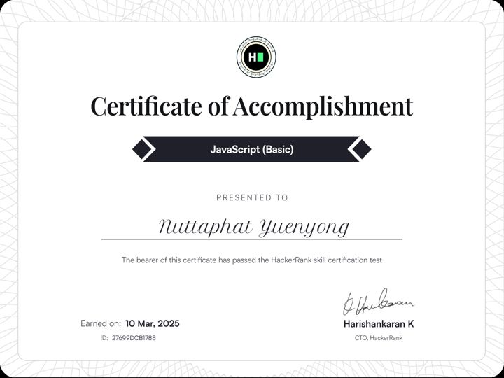 JavaScript (Basic) certificate