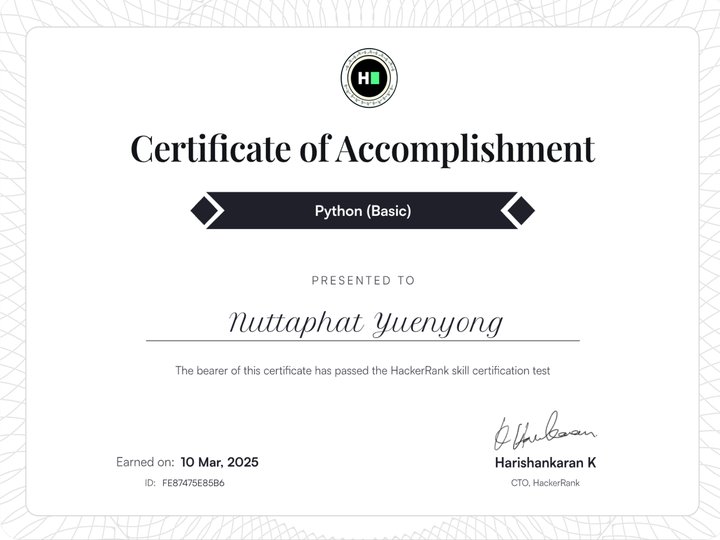 Python (Basic) certificate